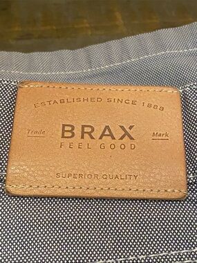 Brax Feel Good Cooper Fan MTWA Blue Patterned Casual Pants Size 38x36